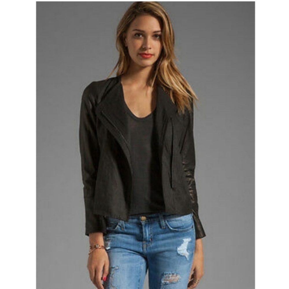 Vince Linen & Leather Jacket - Picture 7 of 13